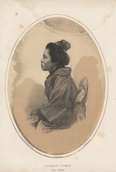 امرأة يابانية من سيمودا ، 1855 بواسطة إليفاليت براون